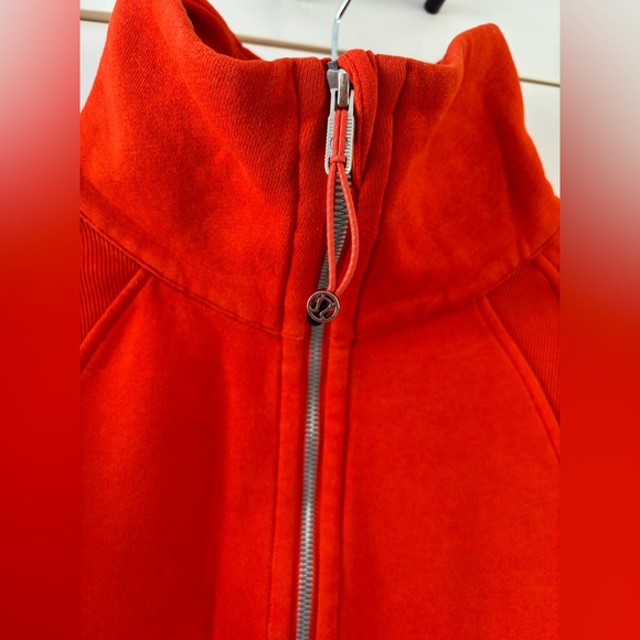 Lululemon Solar Orange Scuba Oversized Funnel-Neck Half Zip Women Medium/Large - Picture 5 of 9